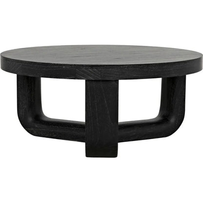 Noir Joel Round Wooden Coffee Table