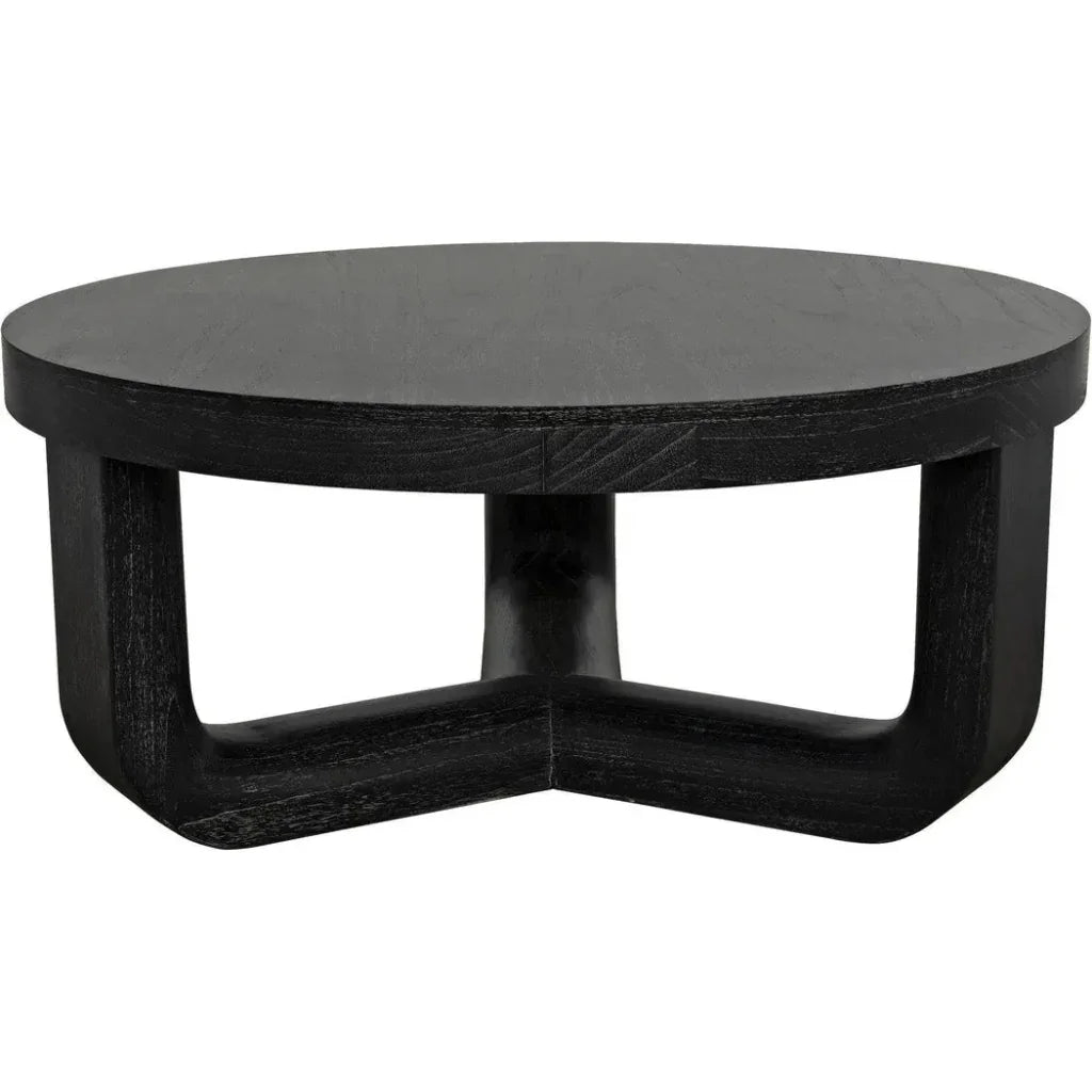 Noir Joel Round Wooden Coffee Table