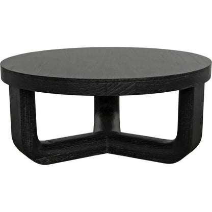 Noir Joel Round Wooden Coffee Table