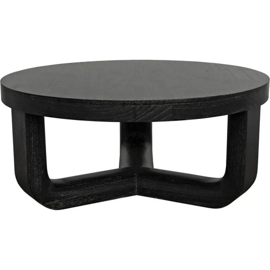 Noir Joel Round Wooden Coffee Table