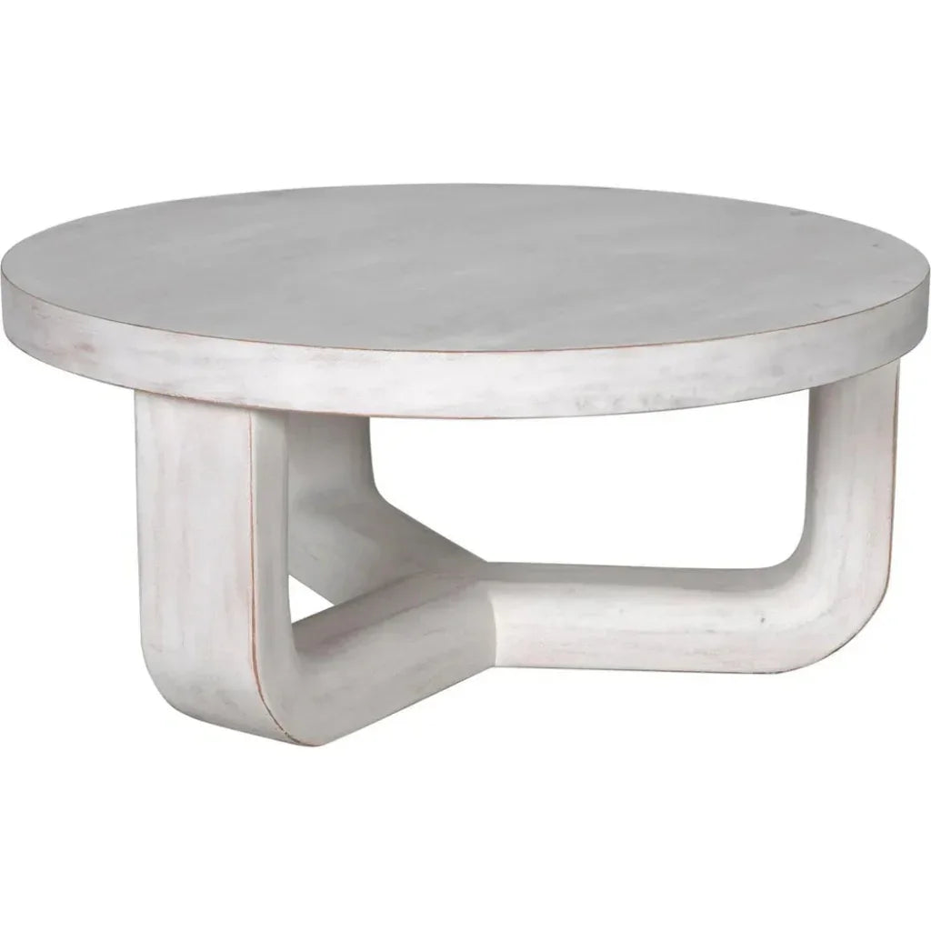 Noir Joel Round Wooden Coffee Table