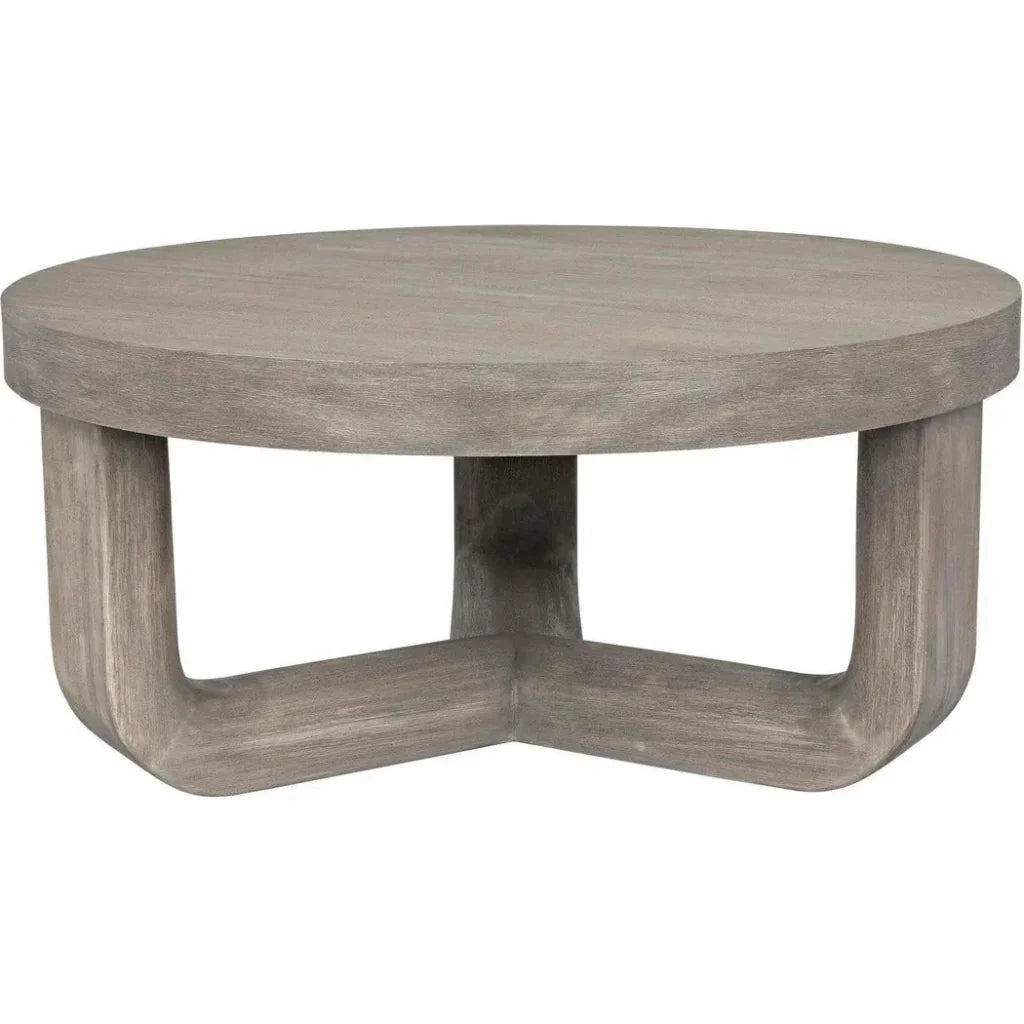 Noir Joel Round Wooden Coffee Table