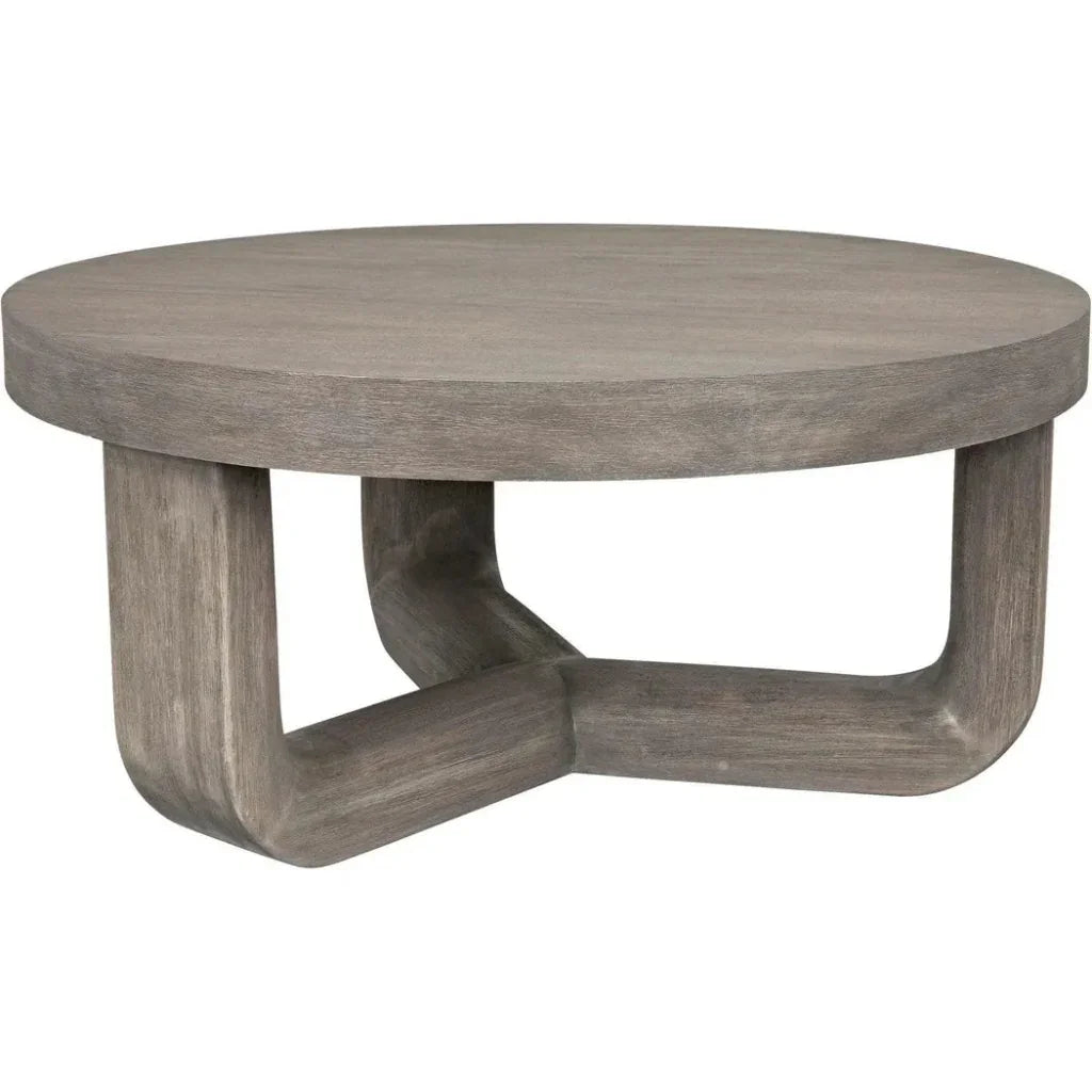 Noir Joel Round Wooden Coffee Table