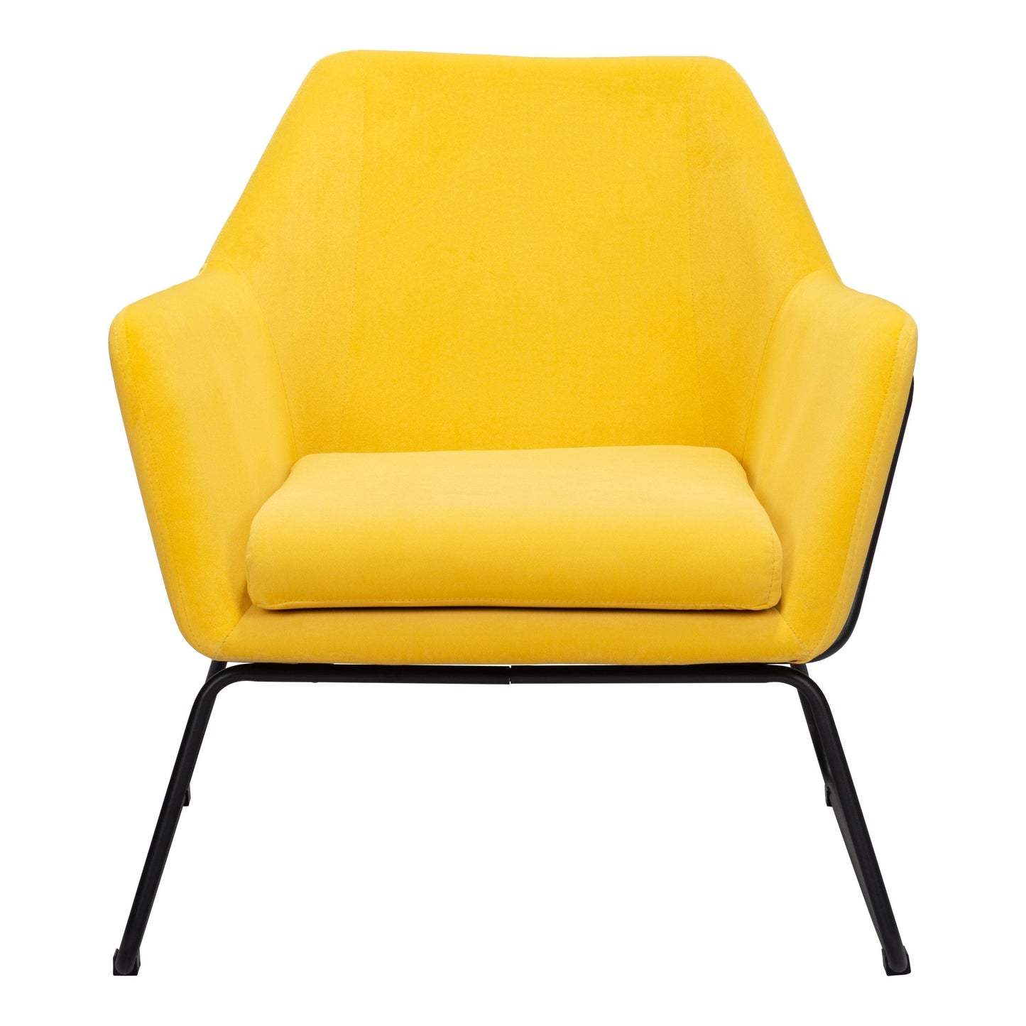 Jose Accent Chair Yellow - Sideboards and Things Brand_Zuo Modern, Color_Black, Color_Yellow, Features_Removable Cushions, Finish_Powder Coated, Materials_Metal, Materials_Wood, Metal Type_Steel, Product Type_Occasional Chair, Upholstery Type_Fabric Blend, Upholstery Type_Polyester, Wood Species_Plywood