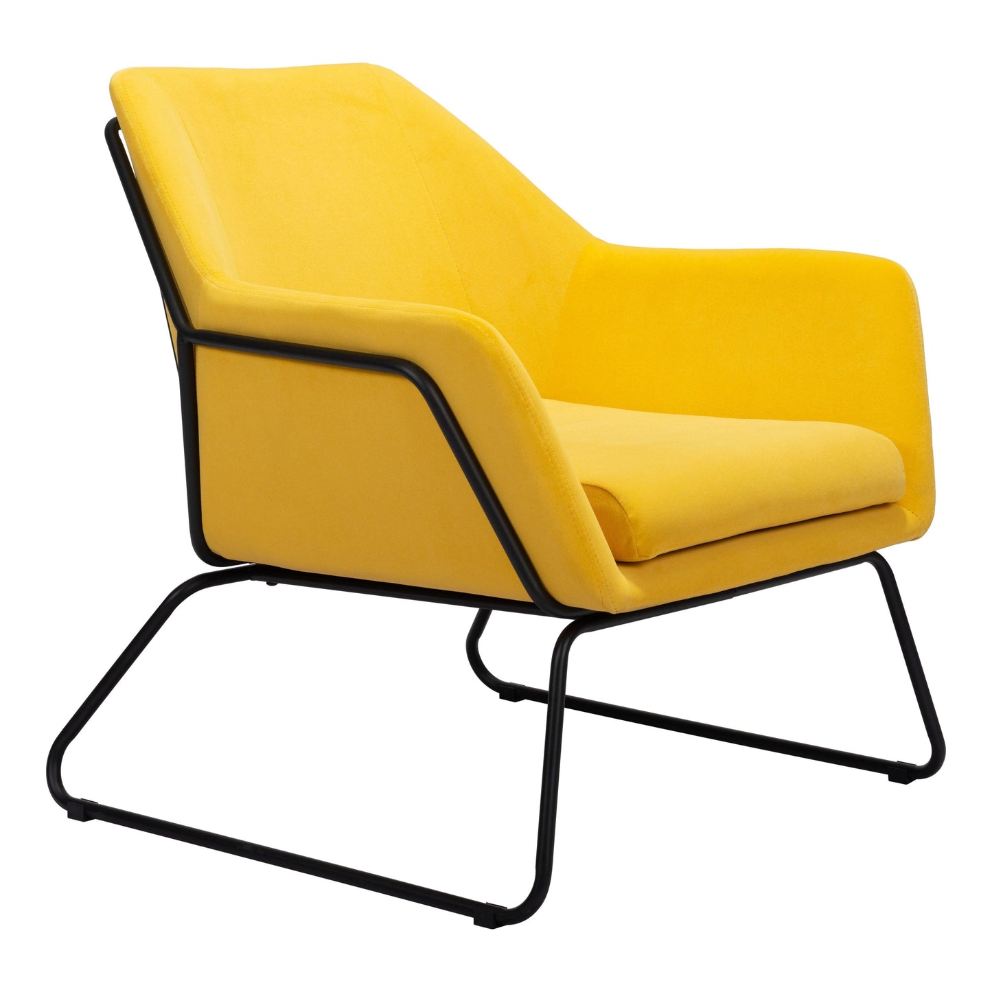 Jose Accent Chair Yellow - Sideboards and Things Brand_Zuo Modern, Color_Black, Color_Yellow, Features_Removable Cushions, Finish_Powder Coated, Materials_Metal, Materials_Wood, Metal Type_Steel, Product Type_Occasional Chair, Upholstery Type_Fabric Blend, Upholstery Type_Polyester, Wood Species_Plywood