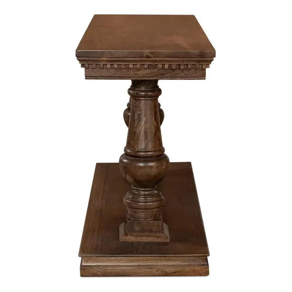 Sarreid Joshua Console Table Drawers Walnut Wood