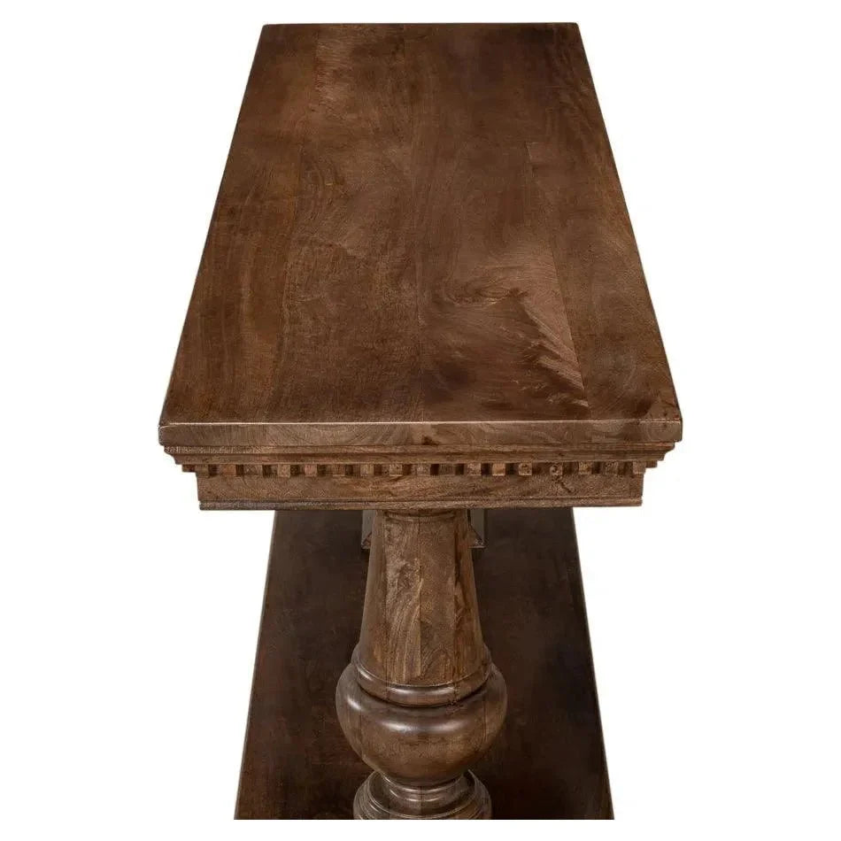 Sarreid Joshua Console Table Drawers Walnut Wood