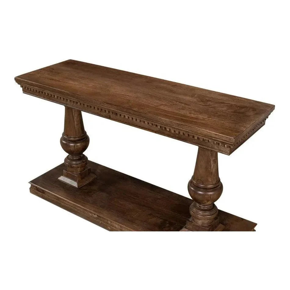 Sarreid Joshua Console Table Drawers Walnut Wood