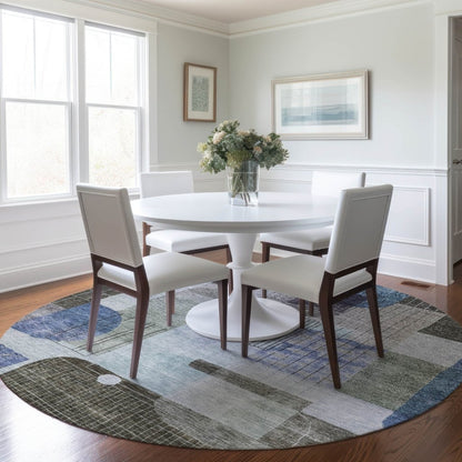 LOOMLAN Rugs Jude Blue Washable Indoor-Outdoor Rug