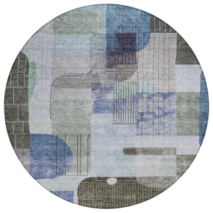 LOOMLAN Rugs Jude Blue Washable Indoor-Outdoor Rug