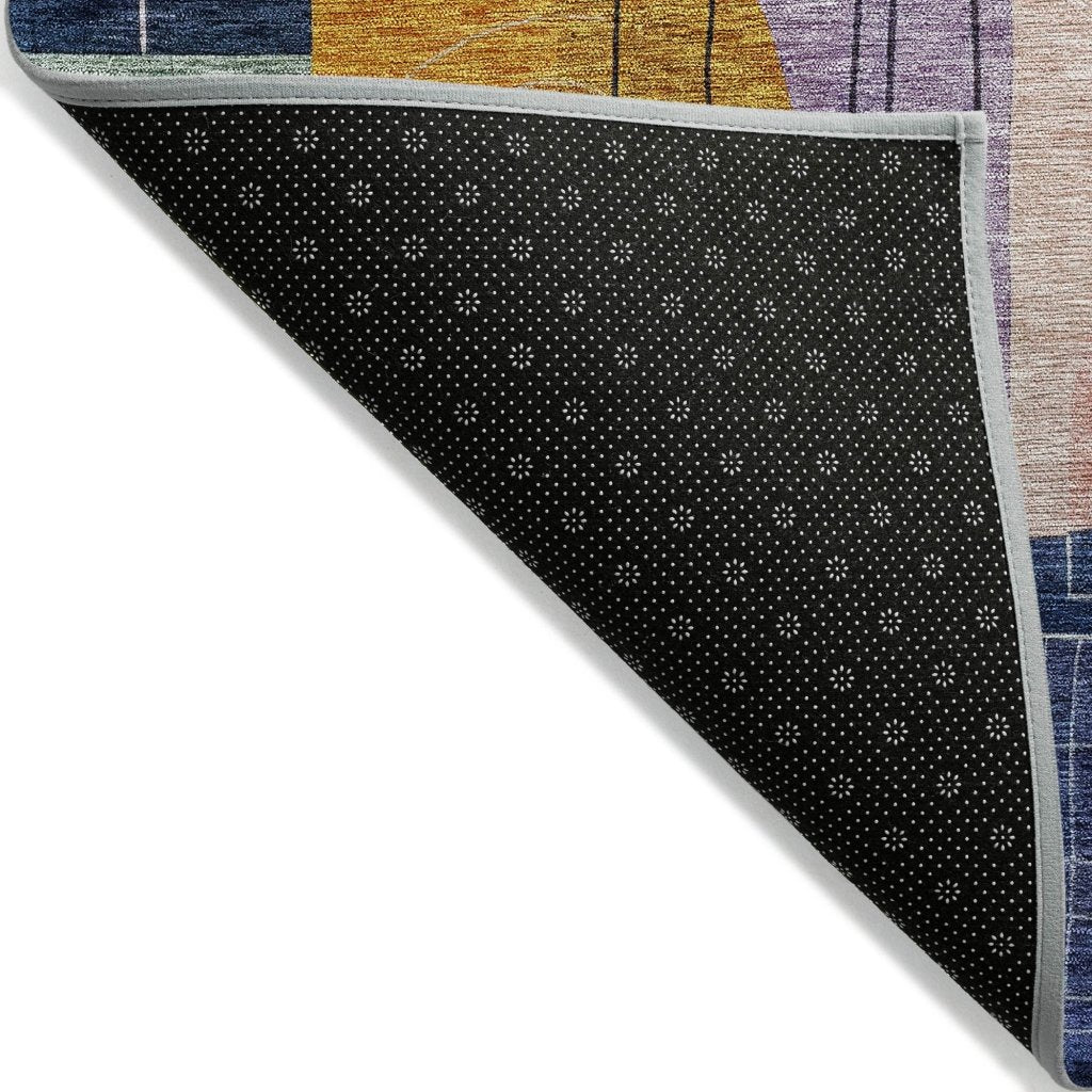 LOOMLAN Rugs Jude Purple Washable Indoor-Outdoor Rug