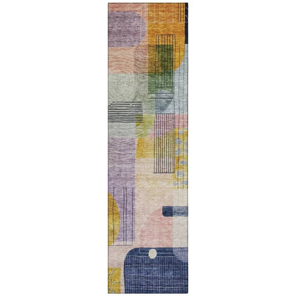LOOMLAN Rugs Jude Purple Washable Indoor-Outdoor Rug