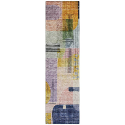 LOOMLAN Rugs Jude Purple Washable Indoor-Outdoor Rug