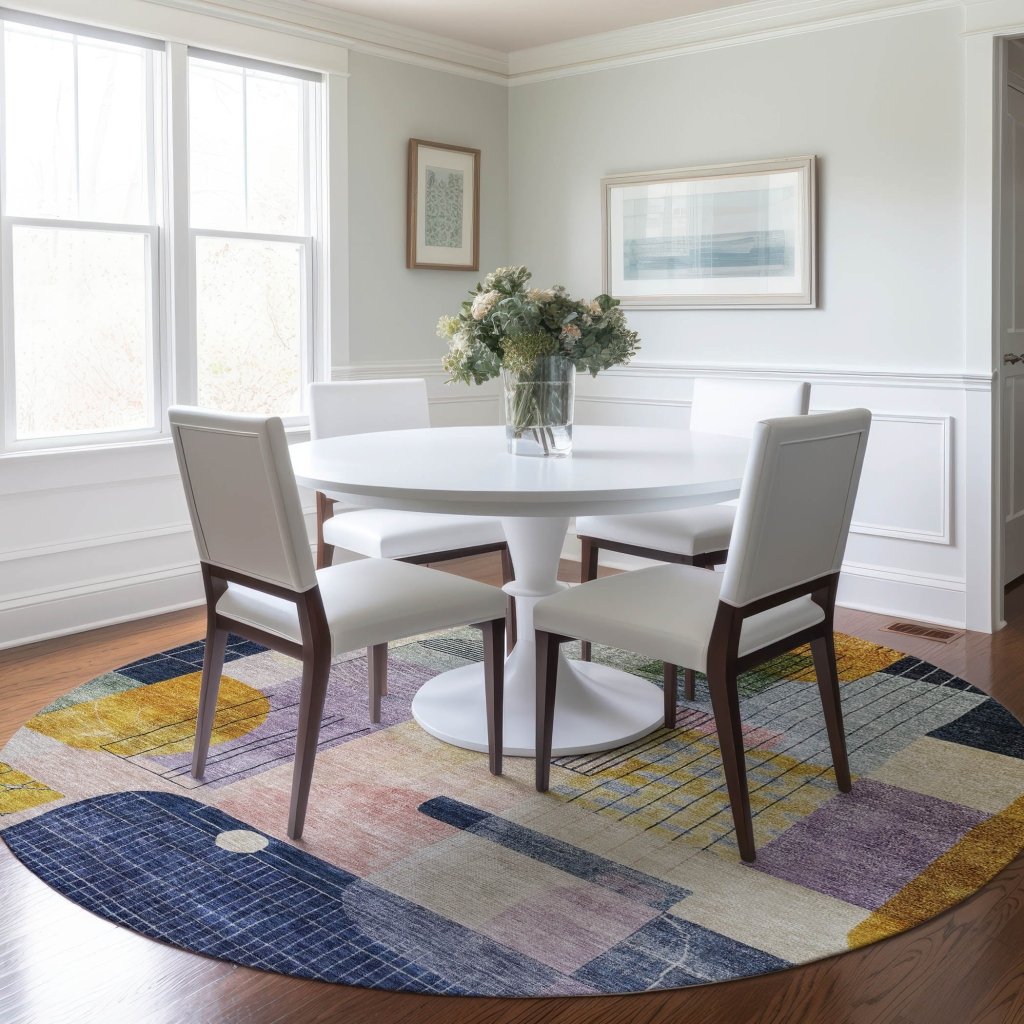 LOOMLAN Rugs Jude Purple Washable Indoor-Outdoor Rug