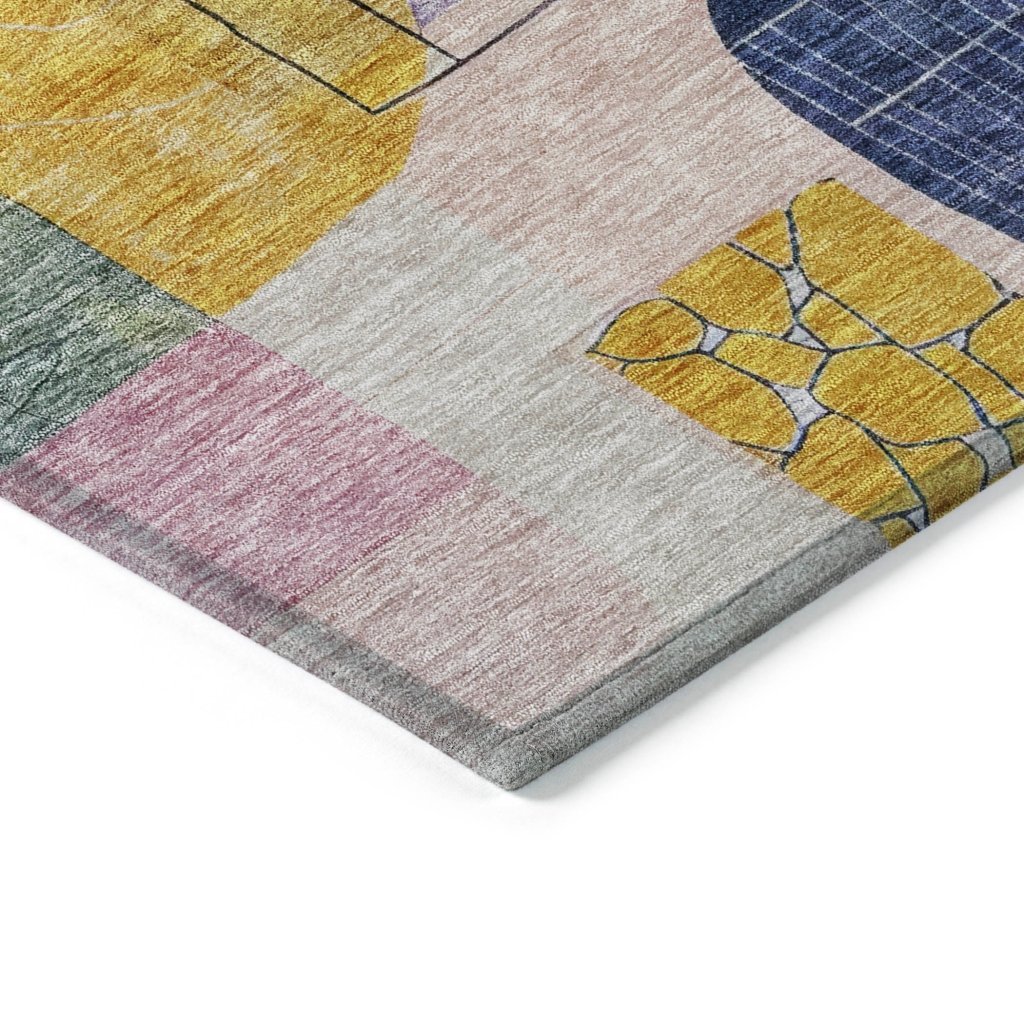LOOMLAN Rugs Jude Purple Washable Indoor-Outdoor Rug