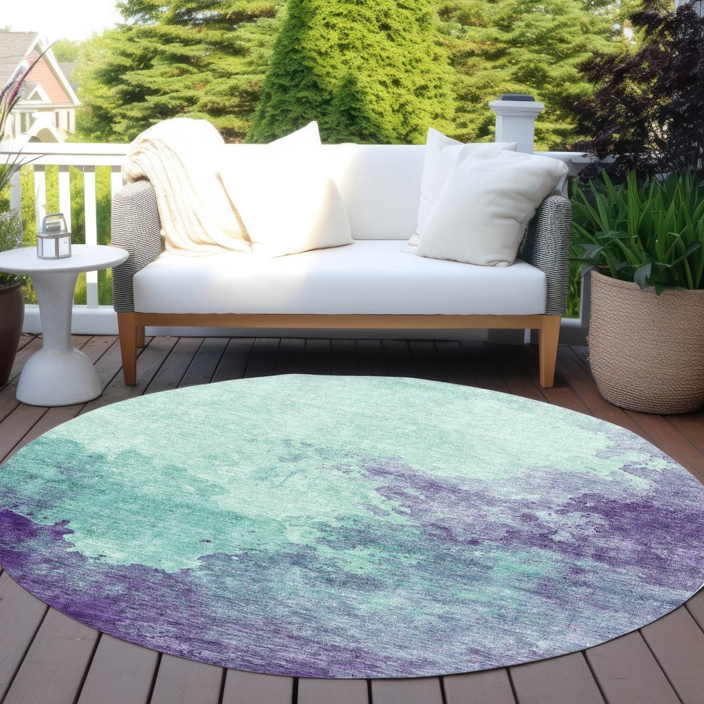 LOOMLAN Rugs Julian Blue Washable Indoor-Outdoor Rug