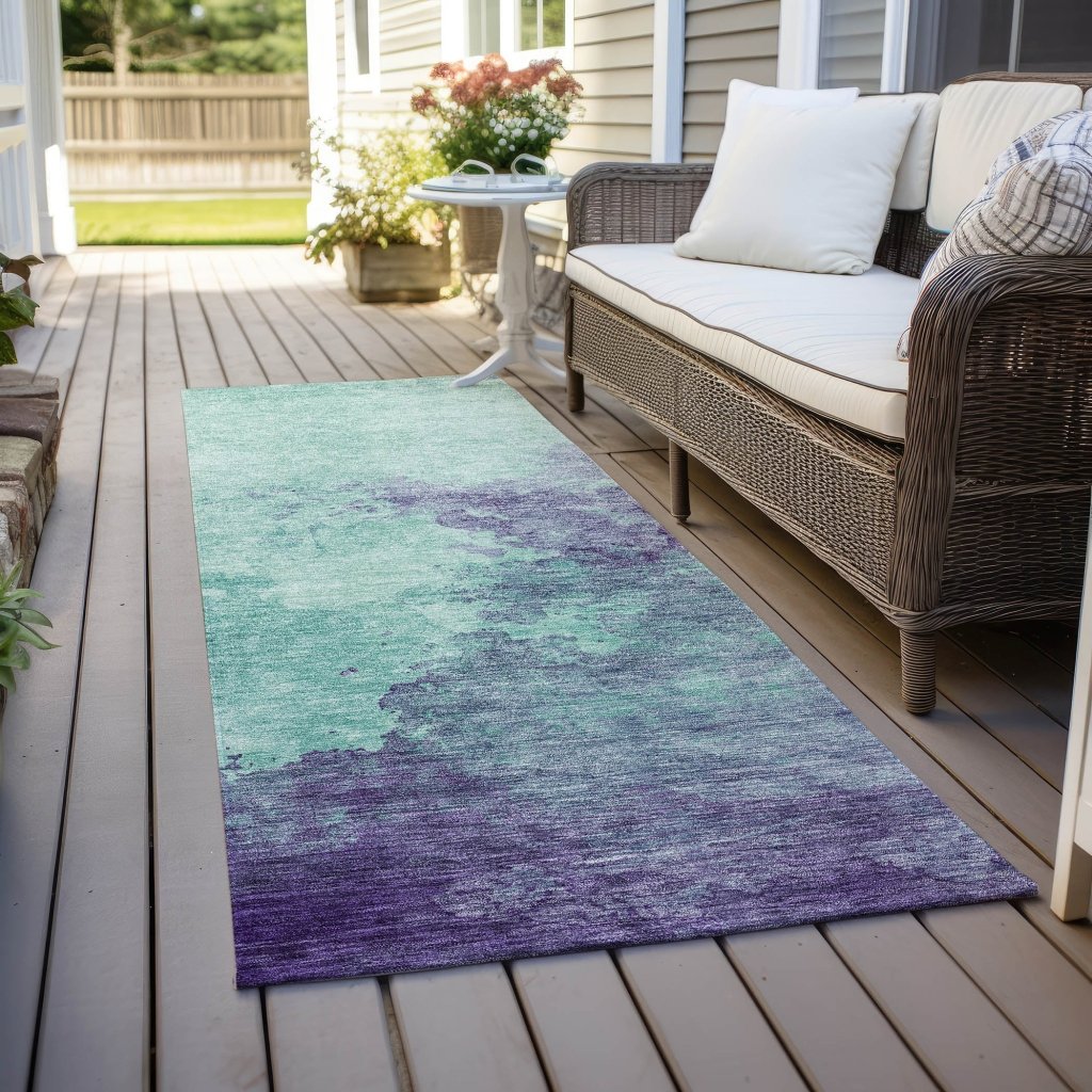 LOOMLAN Rugs Julian Blue Washable Indoor-Outdoor Rug