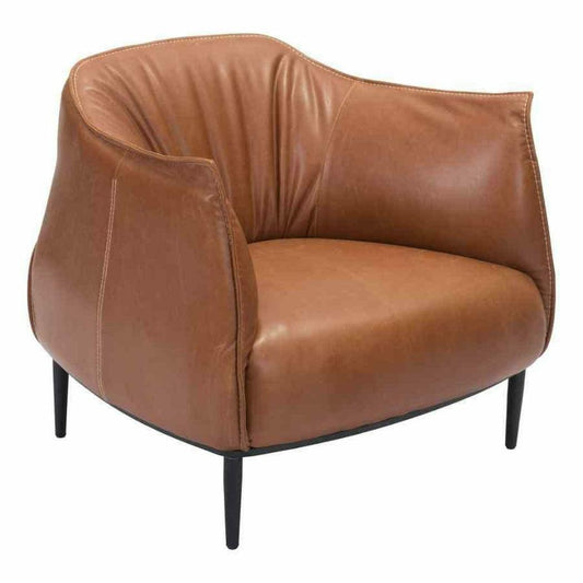 Julian Occasional Chair Coffee - Sideboards and Things Brand_Zuo Modern, Color_Brown, Finish_Powder Coated, Materials_Metal, Materials_Upholstery, Metal Type_Steel, Product Type_Occasional Chair, Upholstery Type_Leather, Upholstery Type_Vegan Leather