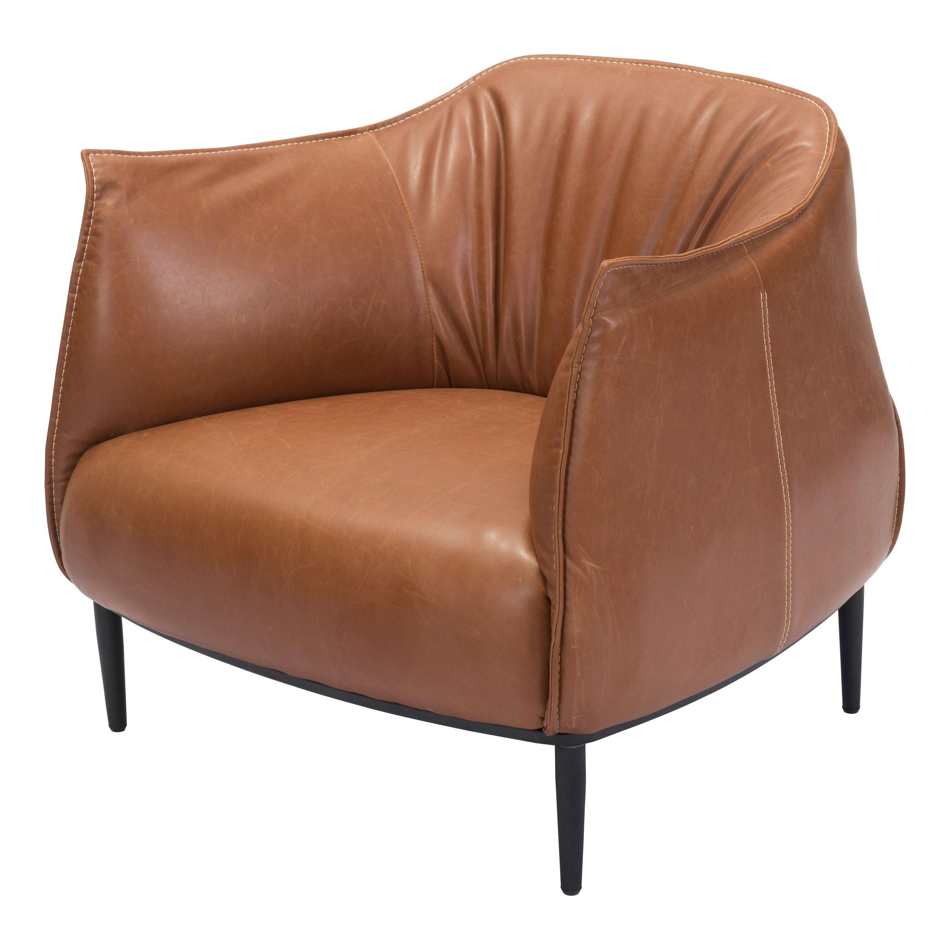 Julian Occasional Chair Coffee - Sideboards and Things Brand_Zuo Modern, Color_Brown, Finish_Powder Coated, Materials_Metal, Materials_Upholstery, Metal Type_Steel, Product Type_Occasional Chair, Upholstery Type_Leather, Upholstery Type_Vegan Leather