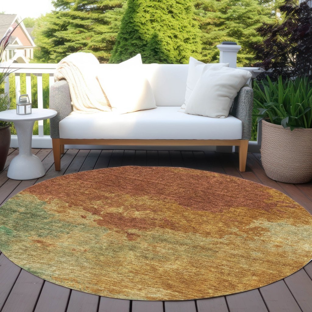 LOOMLAN Rugs Julian Orange Washable Indoor-Outdoor Rug