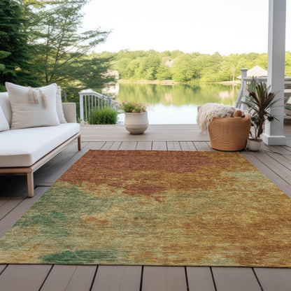 LOOMLAN Rugs Julian Orange Washable Indoor-Outdoor Rug