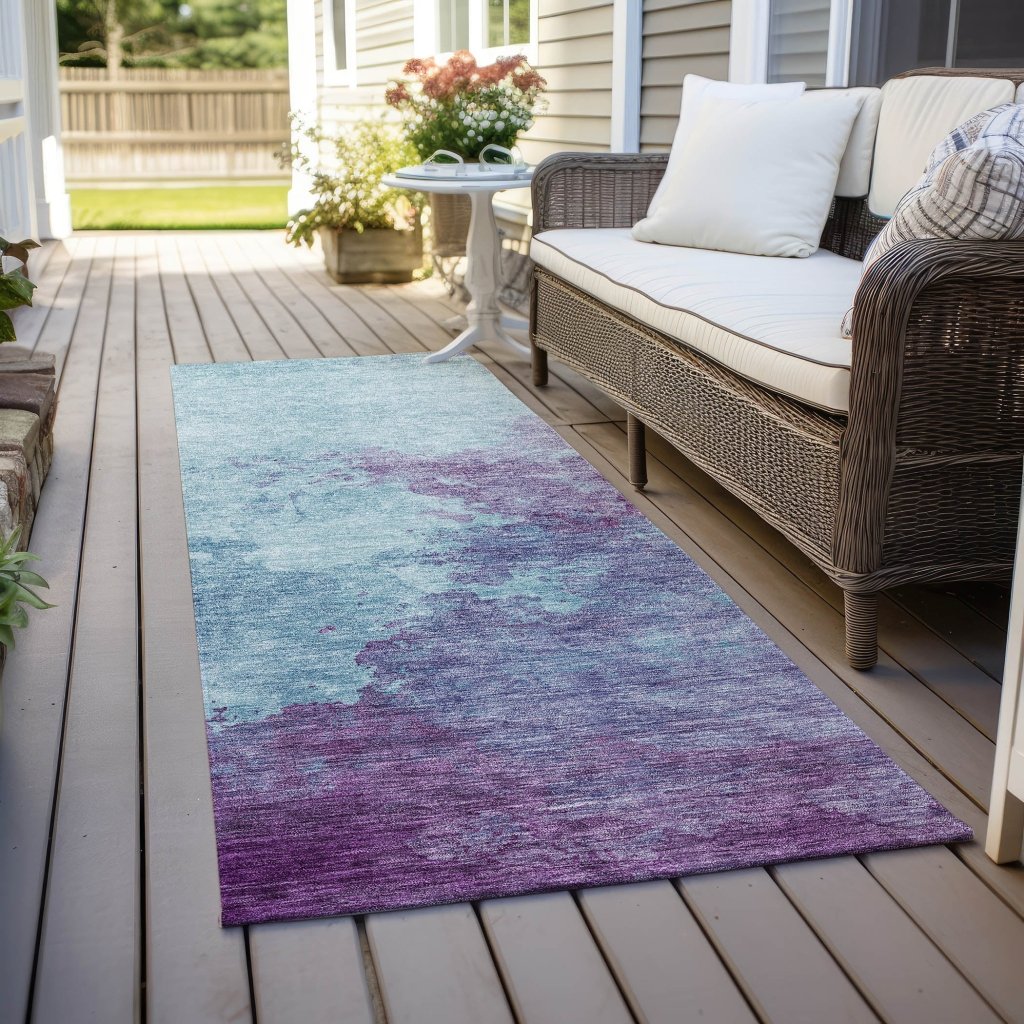LOOMLAN Rugs Julian Sky Washable Indoor-Outdoor Rug