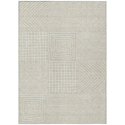 LOOMLAN Rugs Junia Beige Washable Indoor-Outdoor Rug