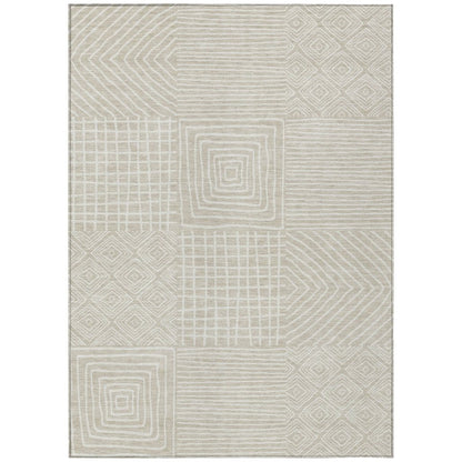 LOOMLAN Rugs Junia Beige Washable Indoor-Outdoor Rug