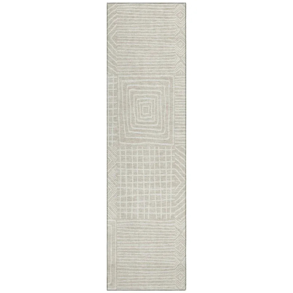 LOOMLAN Rugs Junia Beige Washable Indoor-Outdoor Rug