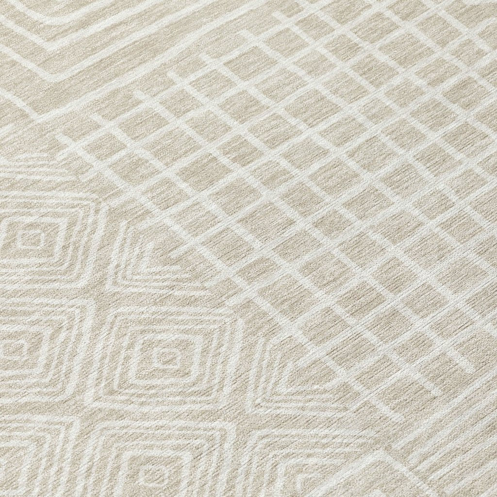 LOOMLAN Rugs Junia Beige Washable Indoor-Outdoor Rug