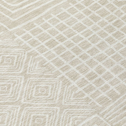 LOOMLAN Rugs Junia Beige Washable Indoor-Outdoor Rug