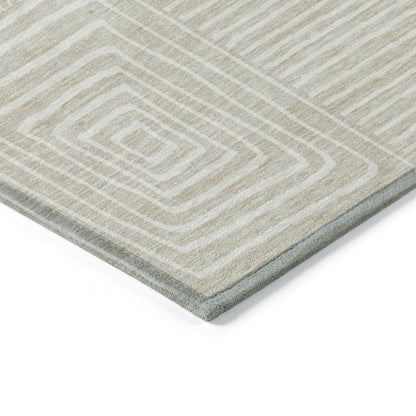 LOOMLAN Rugs Junia Beige Washable Indoor-Outdoor Rug