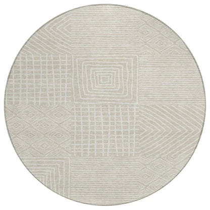 LOOMLAN Rugs Junia Beige Washable Indoor-Outdoor Rug