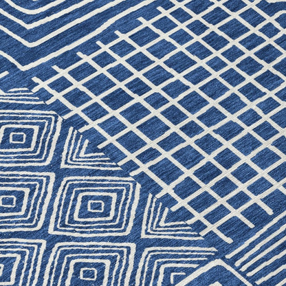 LOOMLAN Rugs Junia Blue Washable Indoor-Outdoor Rug