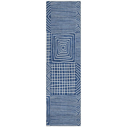LOOMLAN Rugs Junia Blue Washable Indoor-Outdoor Rug