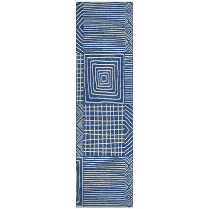 LOOMLAN Rugs Junia Blue Washable Indoor-Outdoor Rug