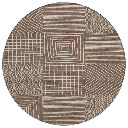 LOOMLAN Rugs Junia Brown Washable Indoor-Outdoor Rug
