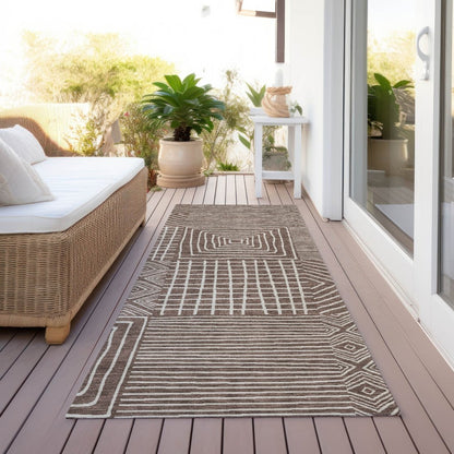 LOOMLAN Rugs Junia Brown Washable Indoor-Outdoor Rug