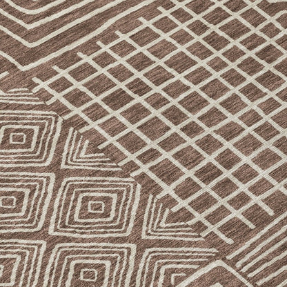 LOOMLAN Rugs Junia Brown Washable Indoor-Outdoor Rug