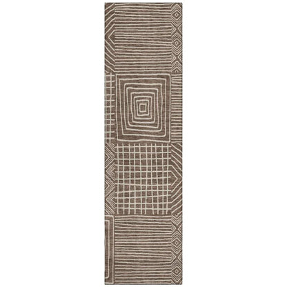 LOOMLAN Rugs Junia Brown Washable Indoor-Outdoor Rug
