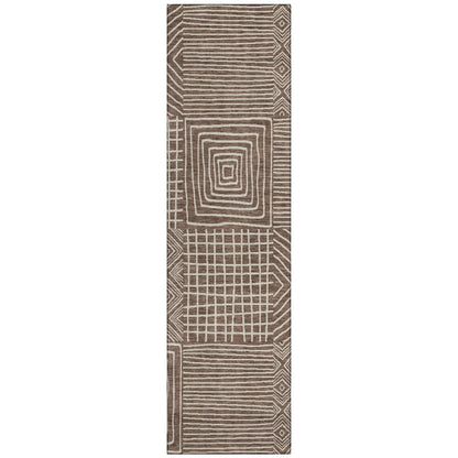 LOOMLAN Rugs Junia Brown Washable Indoor-Outdoor Rug