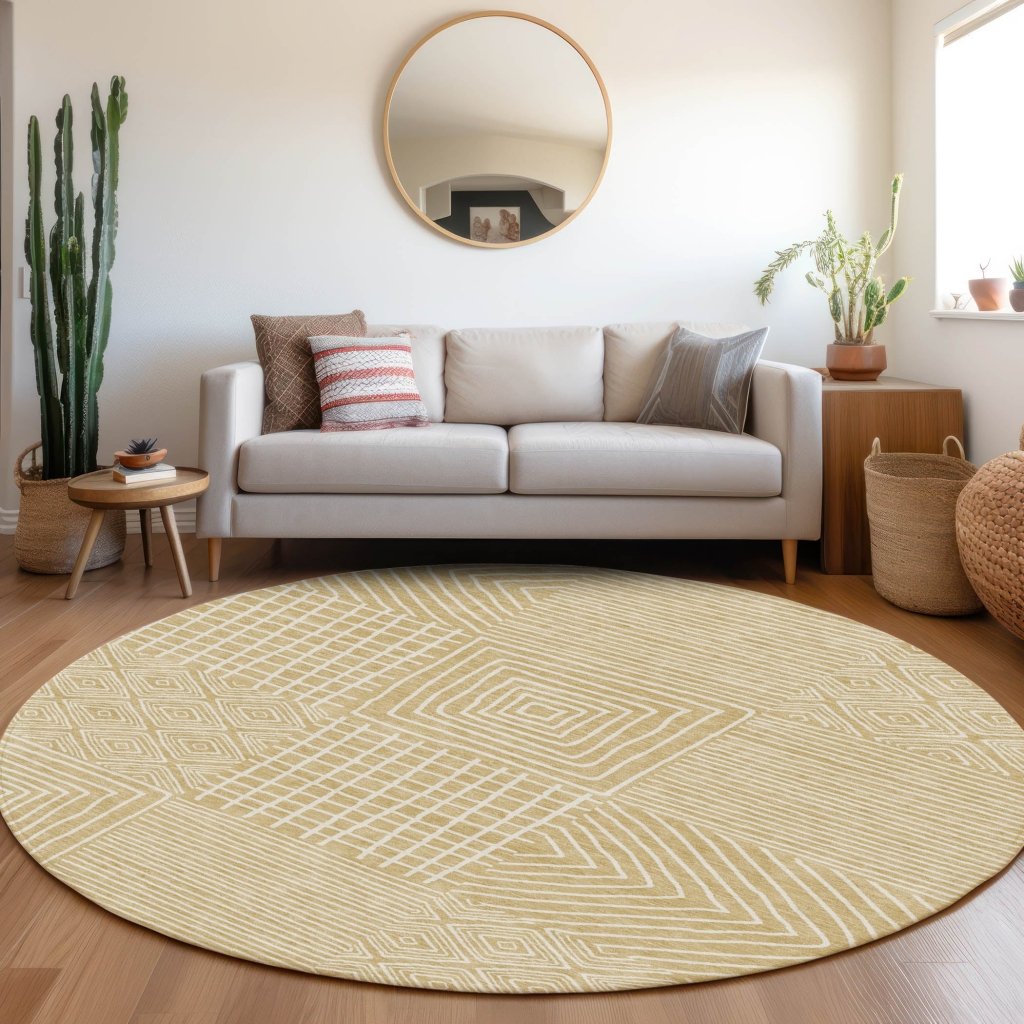 LOOMLAN Rugs Junia Gold Washable Indoor-Outdoor Rug
