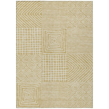 LOOMLAN Rugs Junia Gold Washable Indoor-Outdoor Rug