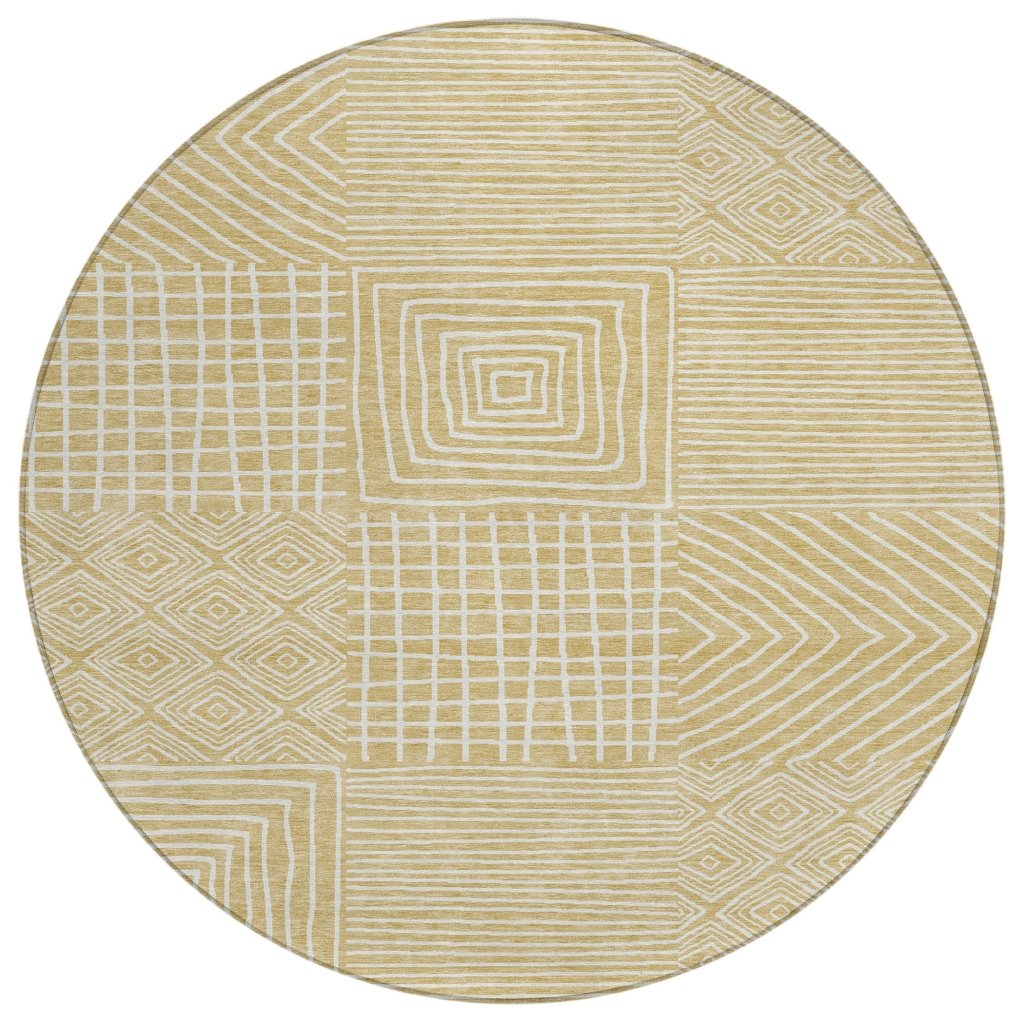 LOOMLAN Rugs Junia Gold Washable Indoor-Outdoor Rug
