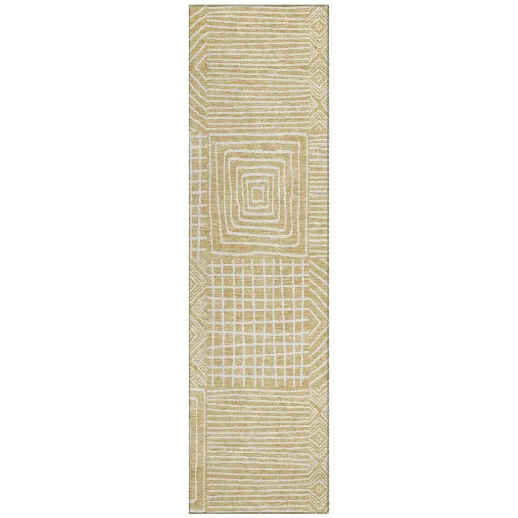 LOOMLAN Rugs Junia Gold Washable Indoor-Outdoor Rug