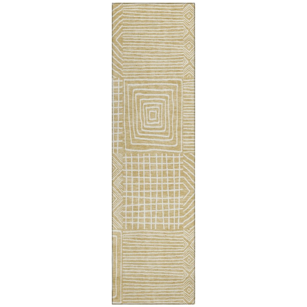 LOOMLAN Rugs Junia Gold Washable Indoor-Outdoor Rug