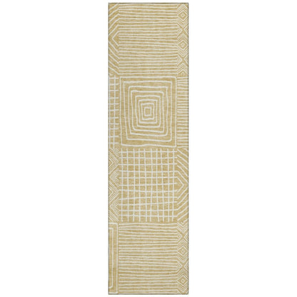 LOOMLAN Rugs Junia Gold Washable Indoor-Outdoor Rug