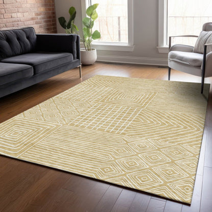LOOMLAN Rugs Junia Gold Washable Indoor-Outdoor Rug