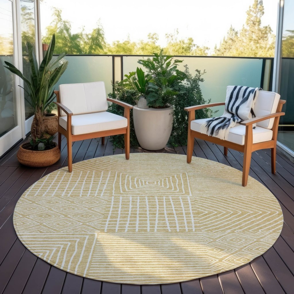 LOOMLAN Rugs Junia Gold Washable Indoor-Outdoor Rug