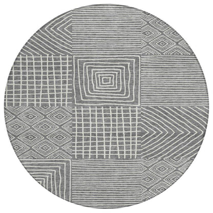 LOOMLAN Rugs Junia Gray Washable Indoor-Outdoor Rug